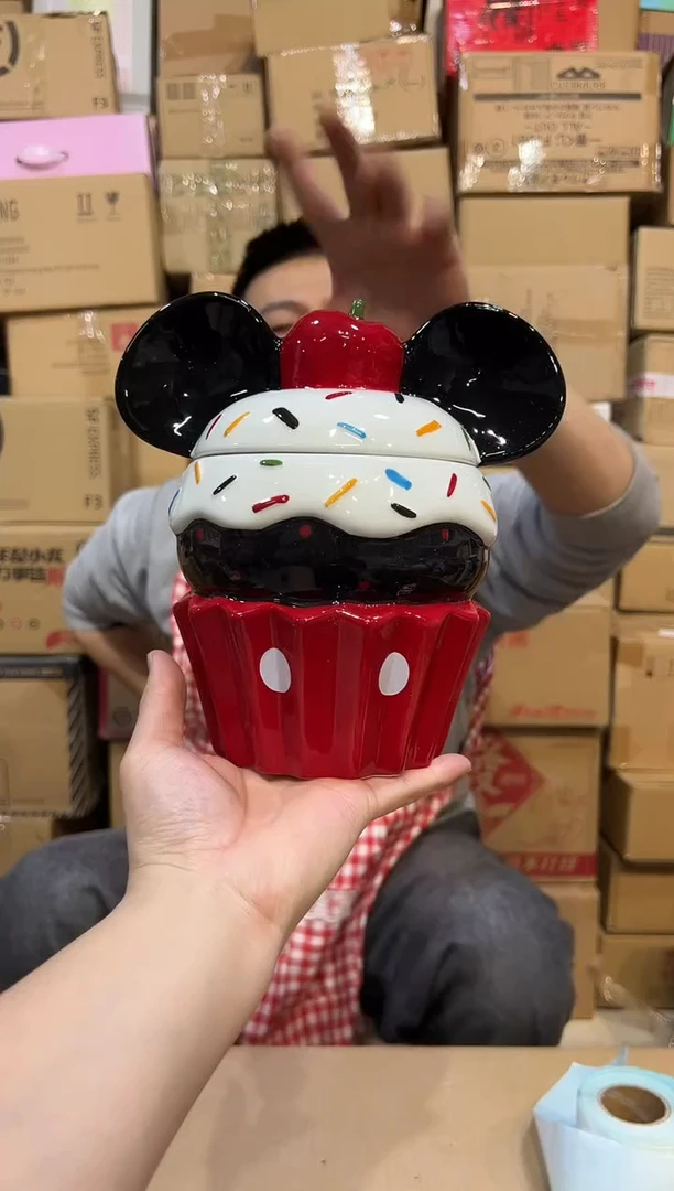 【闪购商品】杯米奇纸盒蛋糕带盖罐