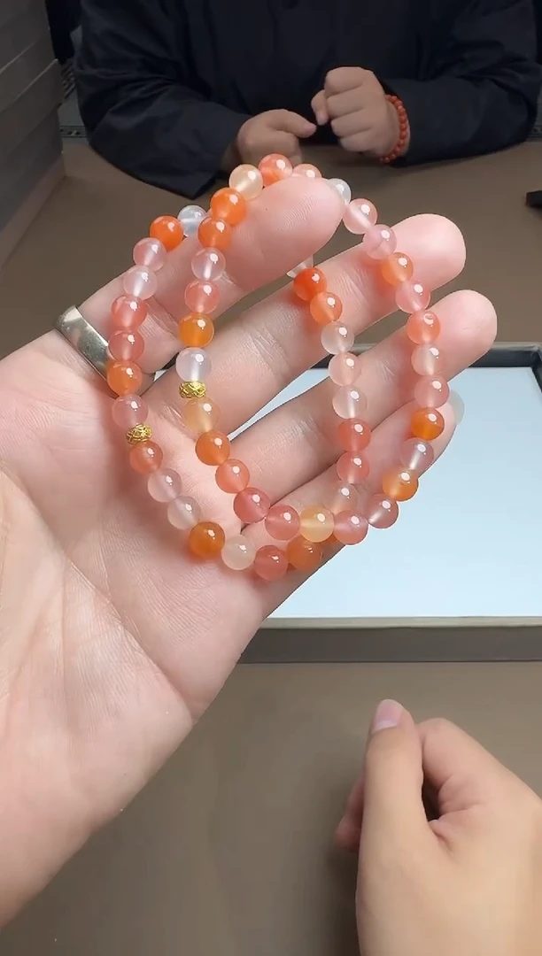 银S925镶嵌手串南红玛瑙宝山南红手串多样性发其一（1）