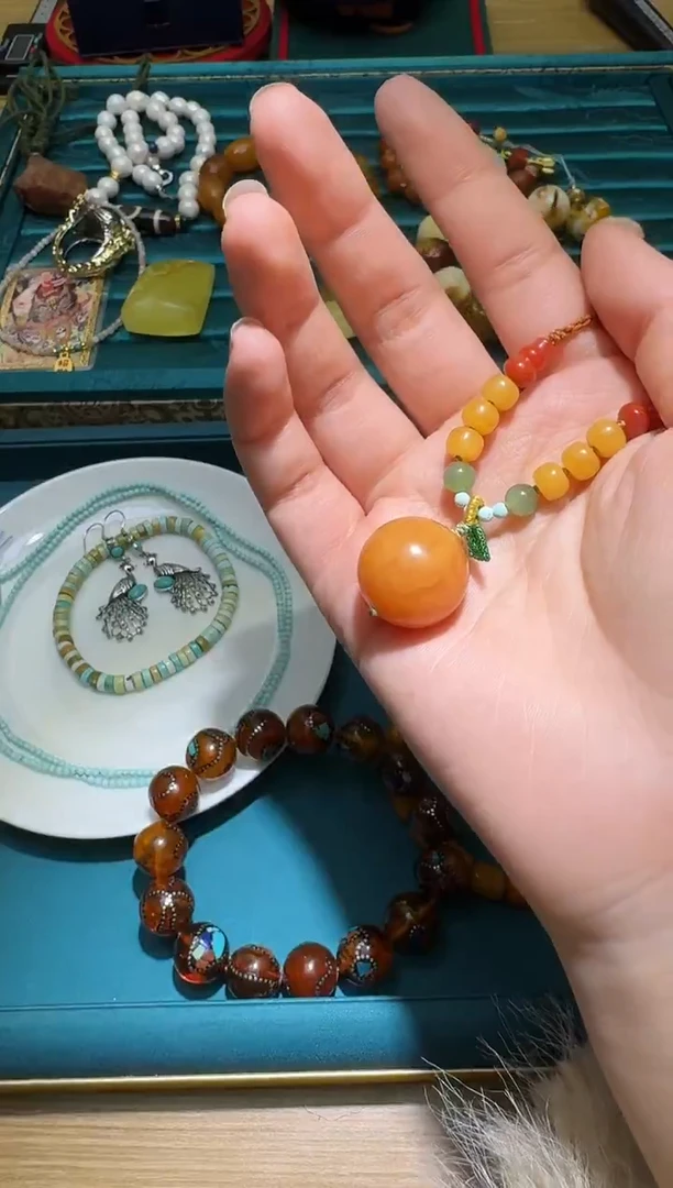 琥珀颈饰未镶嵌翘**8多样性发一件 305