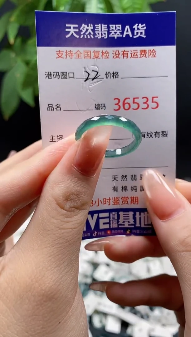 翡翠戒指未镶嵌天然翡翠戒圈6535