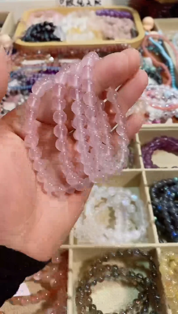 【闪购商品】水晶手链未镶嵌莫桑比克粉水晶8M+（多样性发其一)