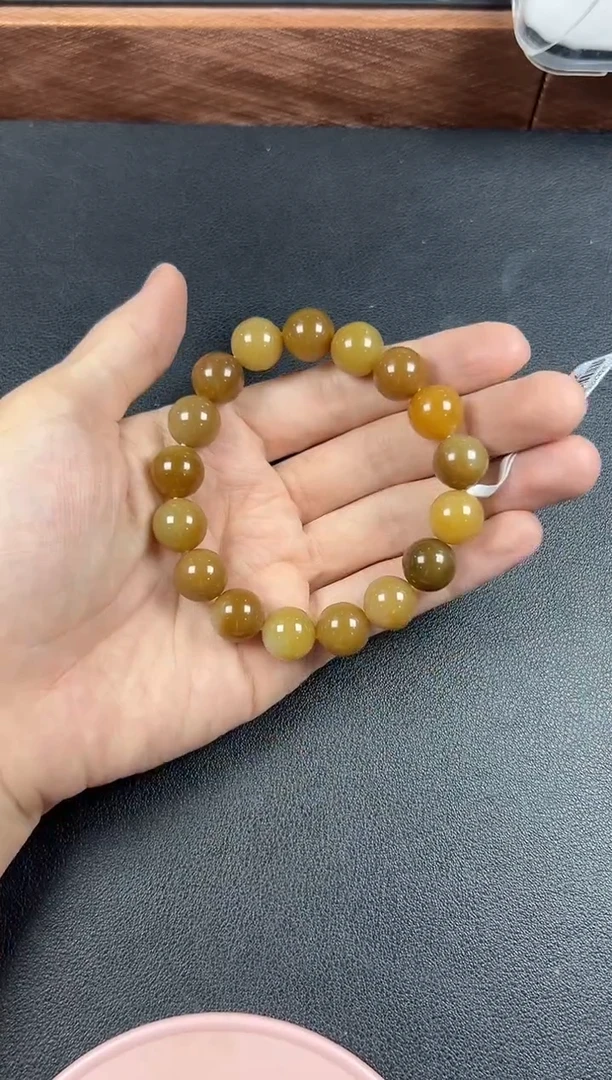 手串未镶嵌和田玉若羌微色差卡12 手串