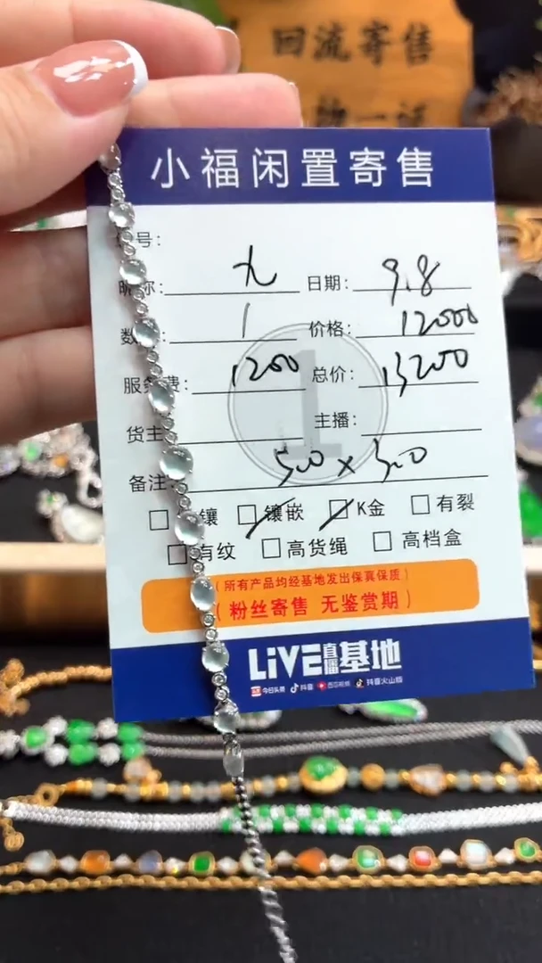 套链18K金镶嵌翡翠九*套链