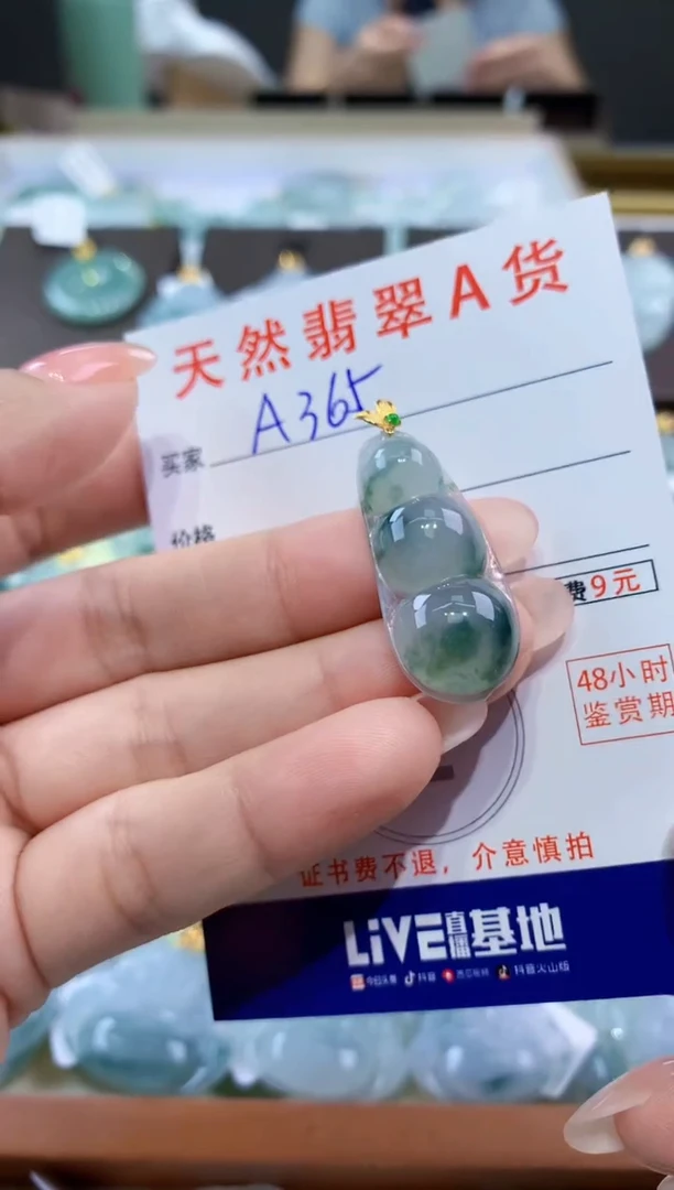 颈饰18K金镶嵌翡翠天然翡翠A货挂件