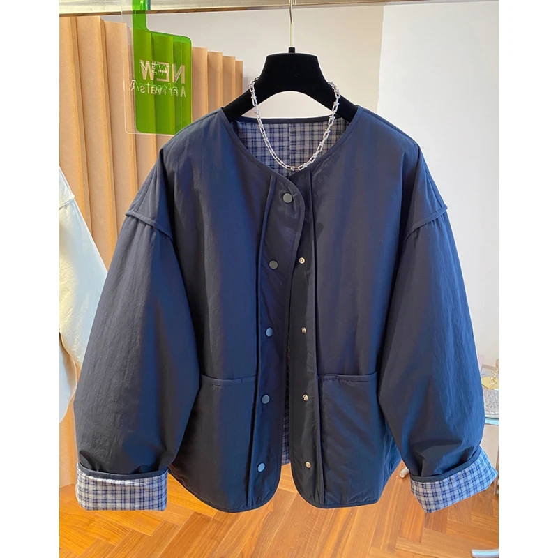 韩版宽松圆领棉衣棉服女2025新款冬宽松保暖面包服超好看夹棉外套