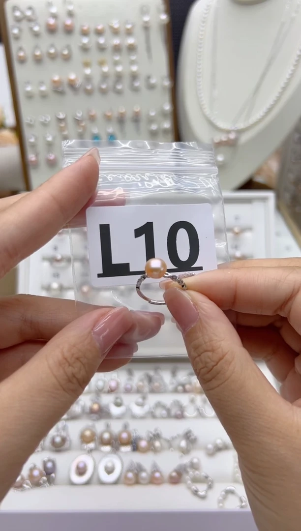 银S925镶嵌淡水珍珠珠宝奇石娟*L10