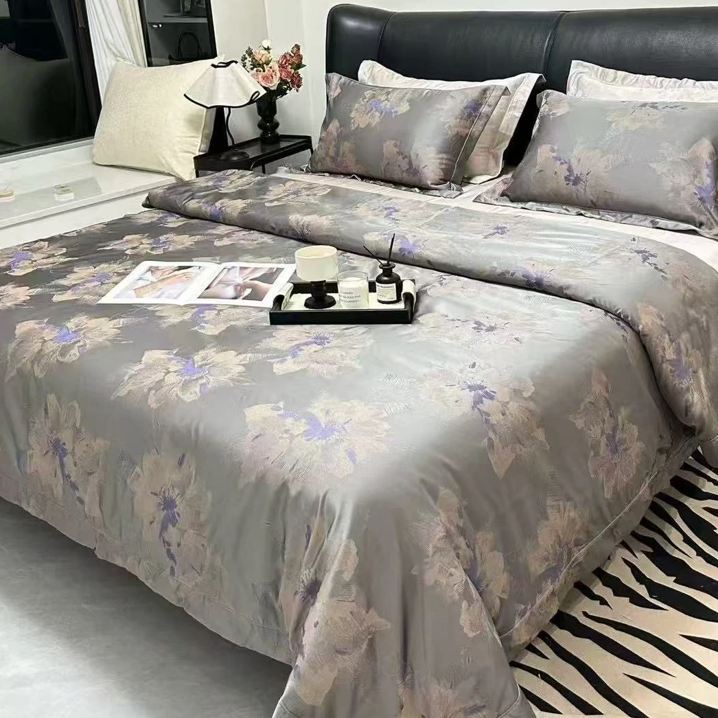 【黑金千朵匹马棉系列】轻奢高端简约匹马棉纯棉四件套