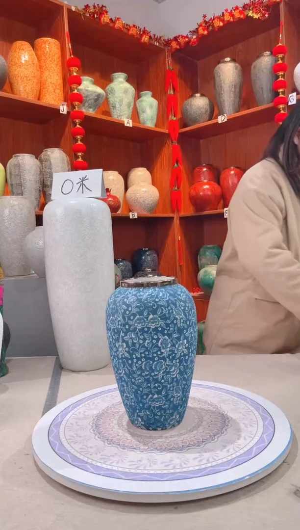 【闪购商品】瓶青花芙蓉 中号 陶瓷花瓶 无花 微瑕