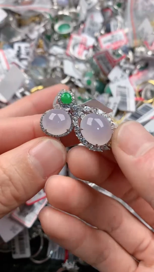 银S925镶嵌戒指翡翠111   1