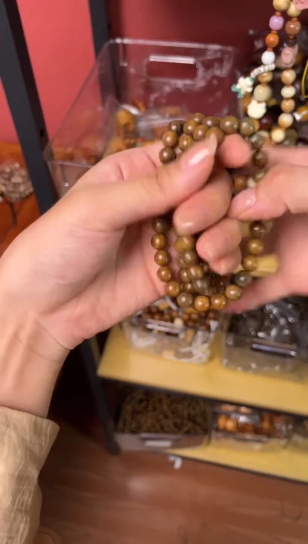 非洲檀香无事牌039绿檀108颗8mm素圈