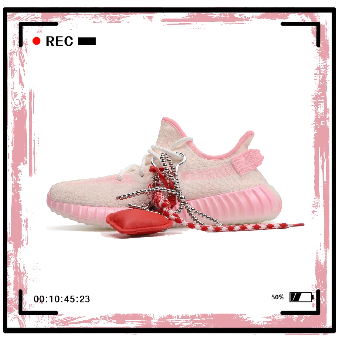 【定制球鞋】boost 350 V2冰淇淋浸染做旧浪漫夏日粉西瓜低帮休闲鞋