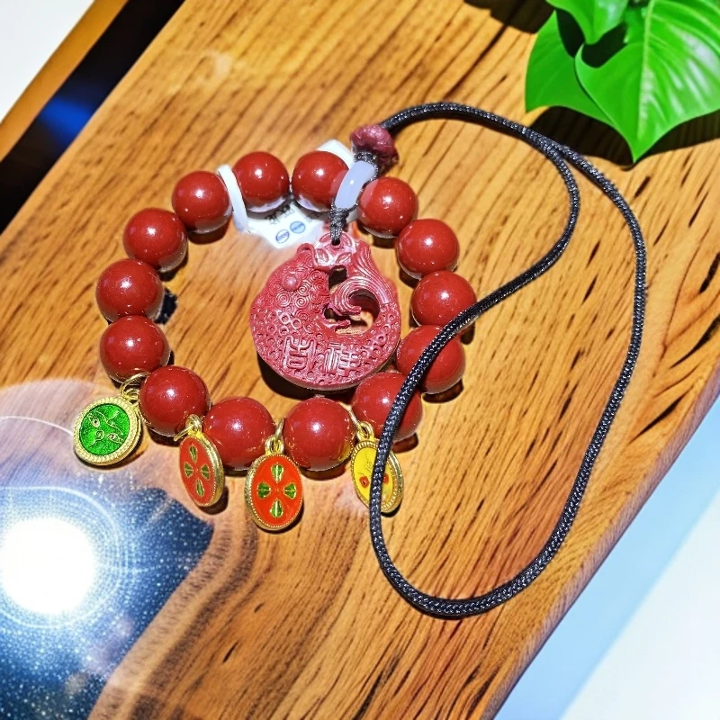 天然辰砂S1292精品手串（无礼盒）