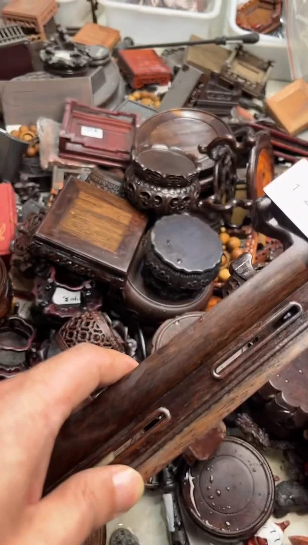 木76 黑檀木开天窗长方底座