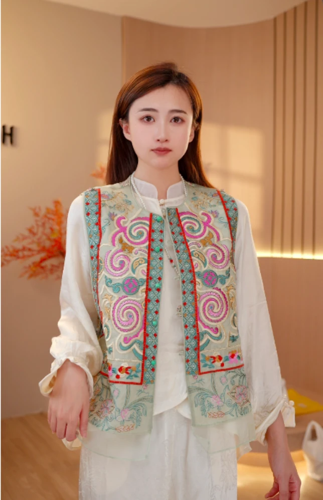 [晚夏风华]H6132初夏南油档口新款重工刺绣薄款马甲 403琪琪