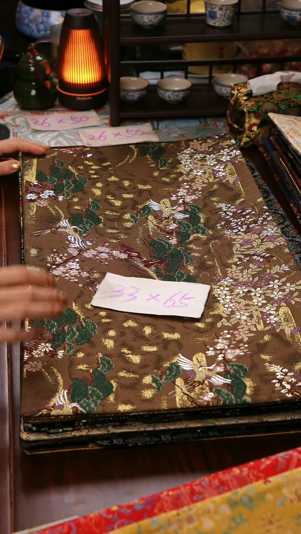 【微瑕西阵织世外桃源双面】中国风干泡织锦茶席33*65