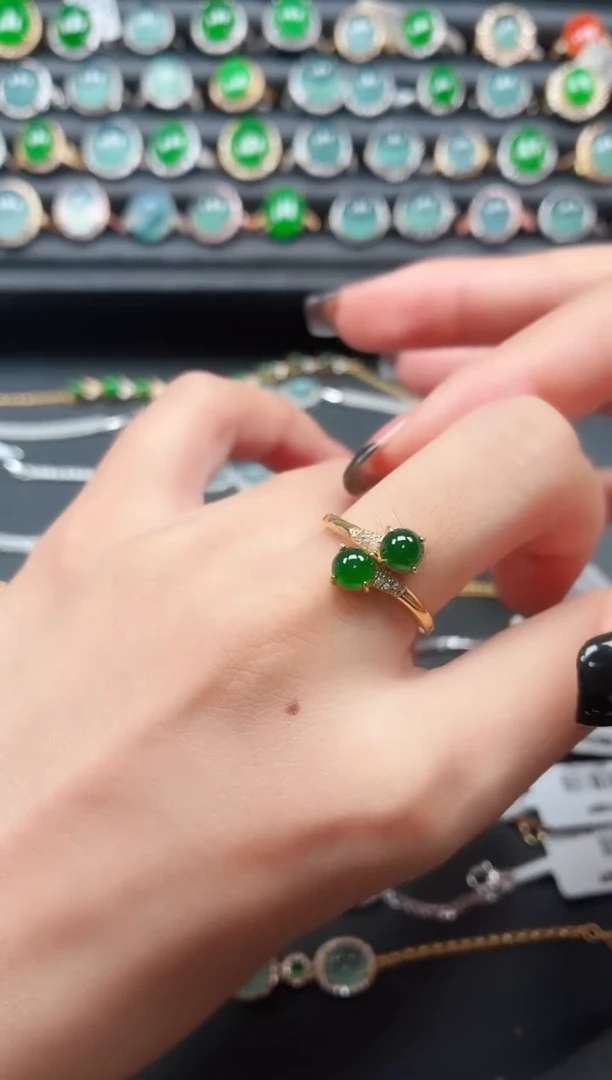 翡翠戒指银S925镶嵌11111