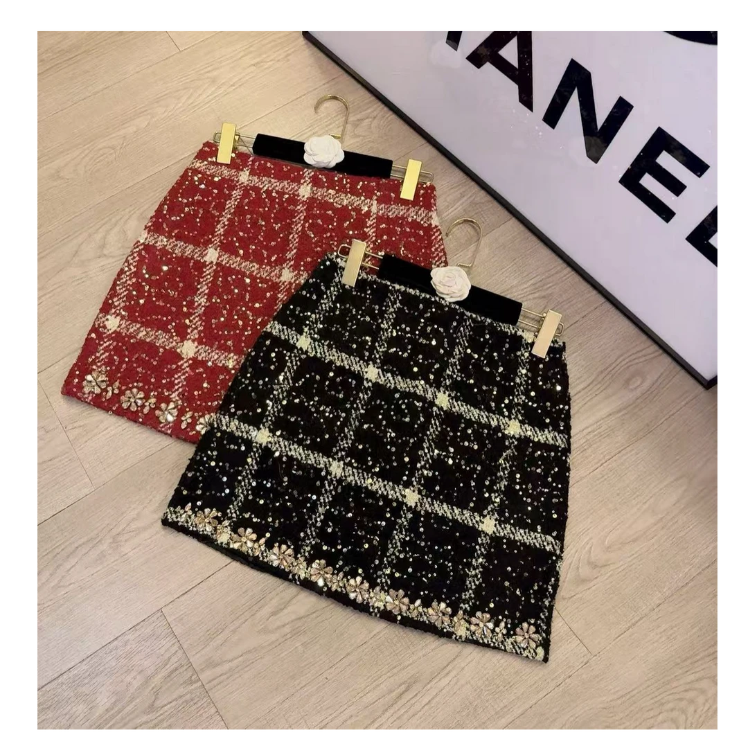 【圣诞恋人】重工钉珠时尚百搭轻奢半身裙