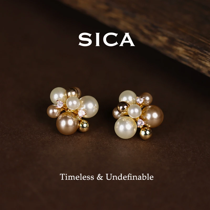 纯铜锆石耳饰 个性百搭耳钉2025新款爆款饰品礼物EH474【白露为霜】