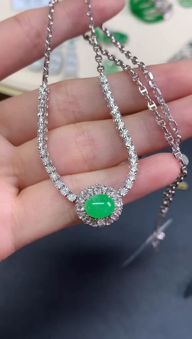 套链18K金镶嵌翡翠套链|19800多样性发其一