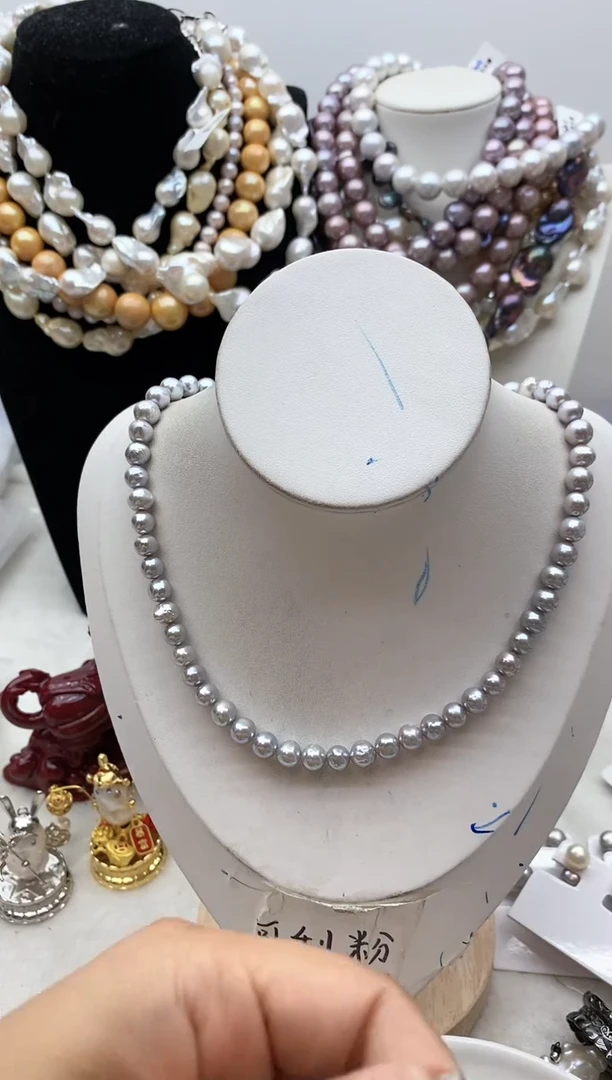 【闪购商品】淡水珍珠颈饰钛钢28