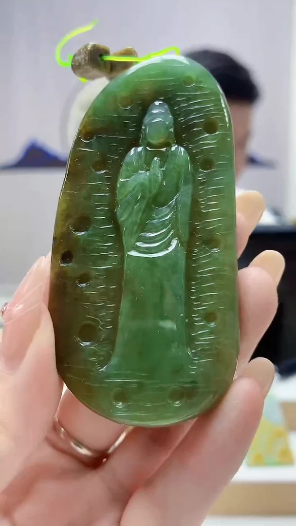 未镶嵌定制翡翠小**.4917DD-毛货挂件