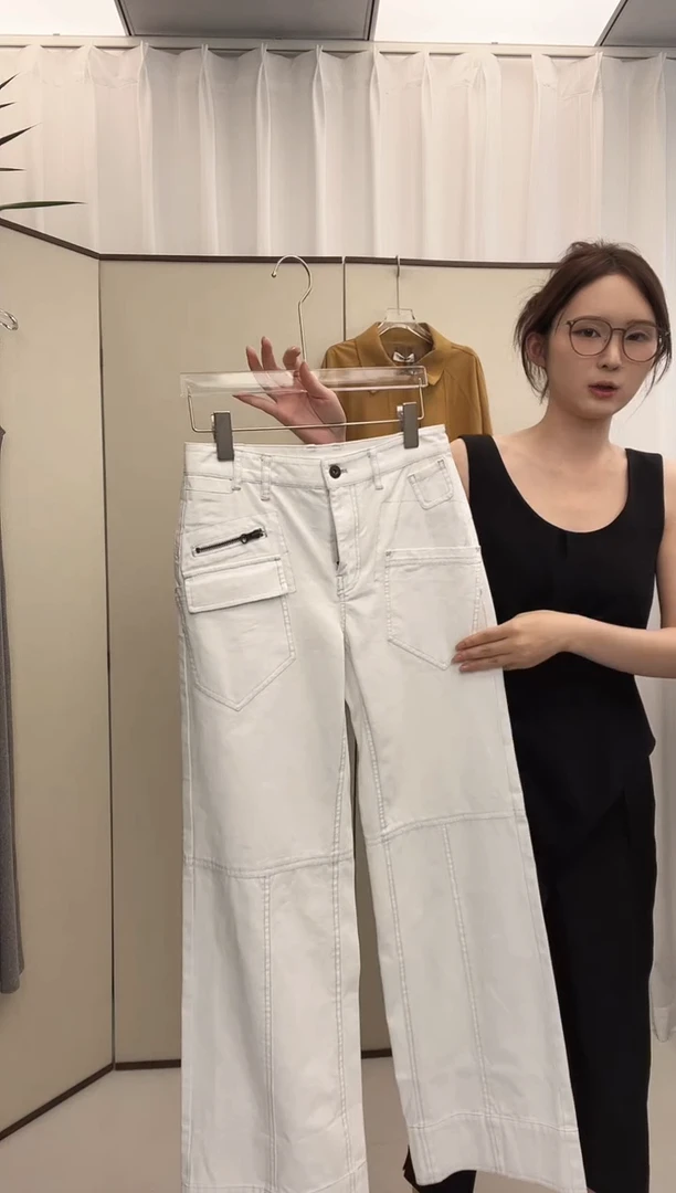 短句白色工装裤S码（折扣款no退no换）
