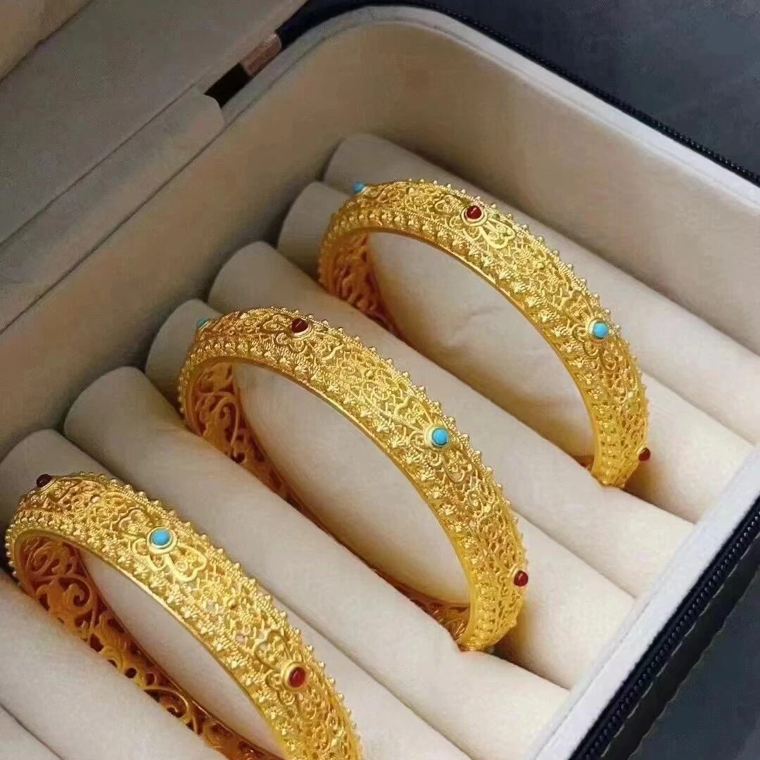 古法镂空掐丝手镯