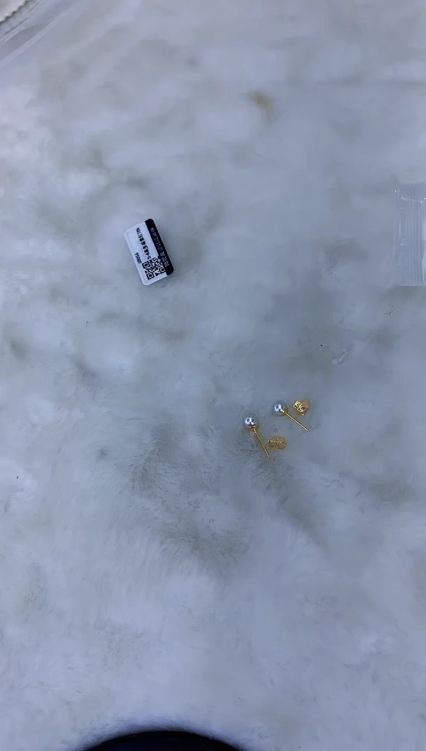 18K金镶嵌饰品海水珍珠5-6真多麻色素钉定制