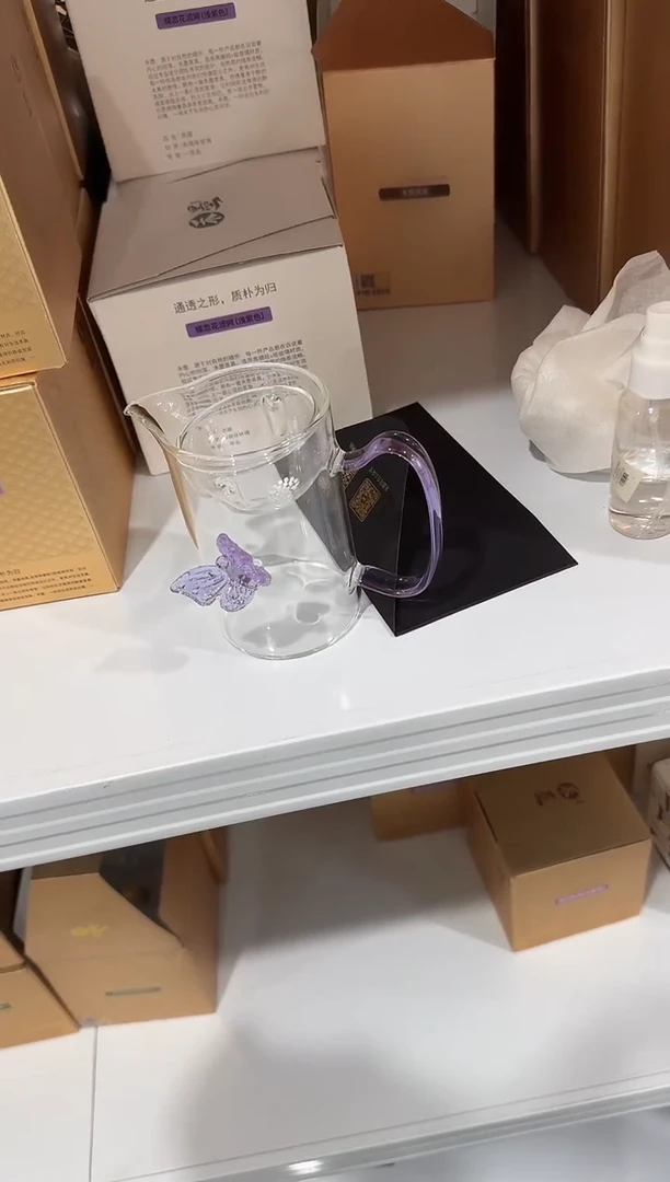 @@玻璃蝴蝶逍遥杯浅紫色