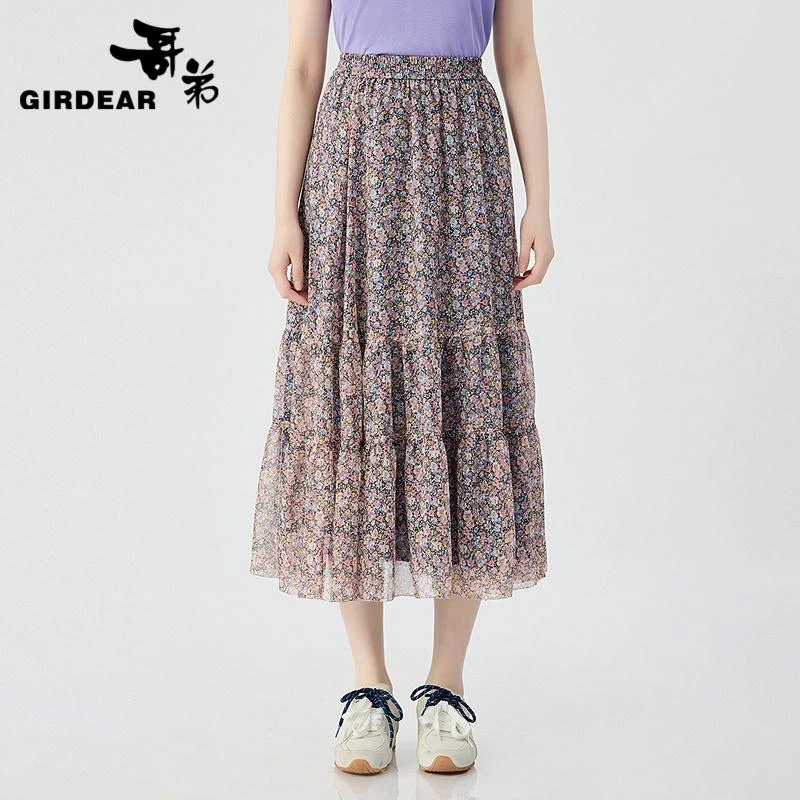 GIRDEAR/哥弟新款夏季时尚百搭高腰气质百搭显瘦半身裙女 1200355