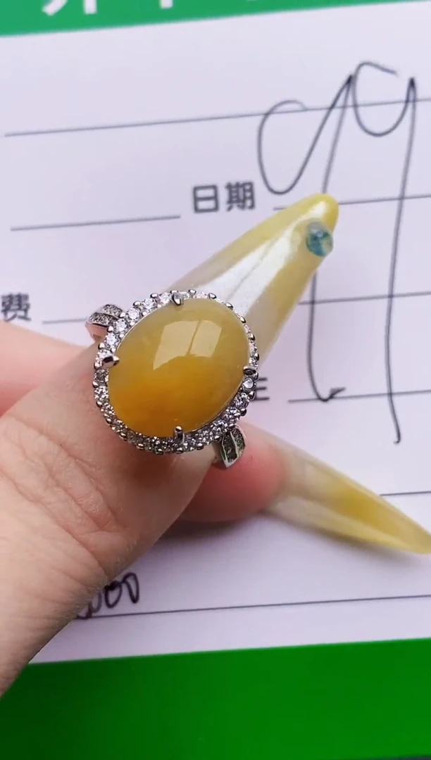 银S925镶嵌戒指翡翠8000