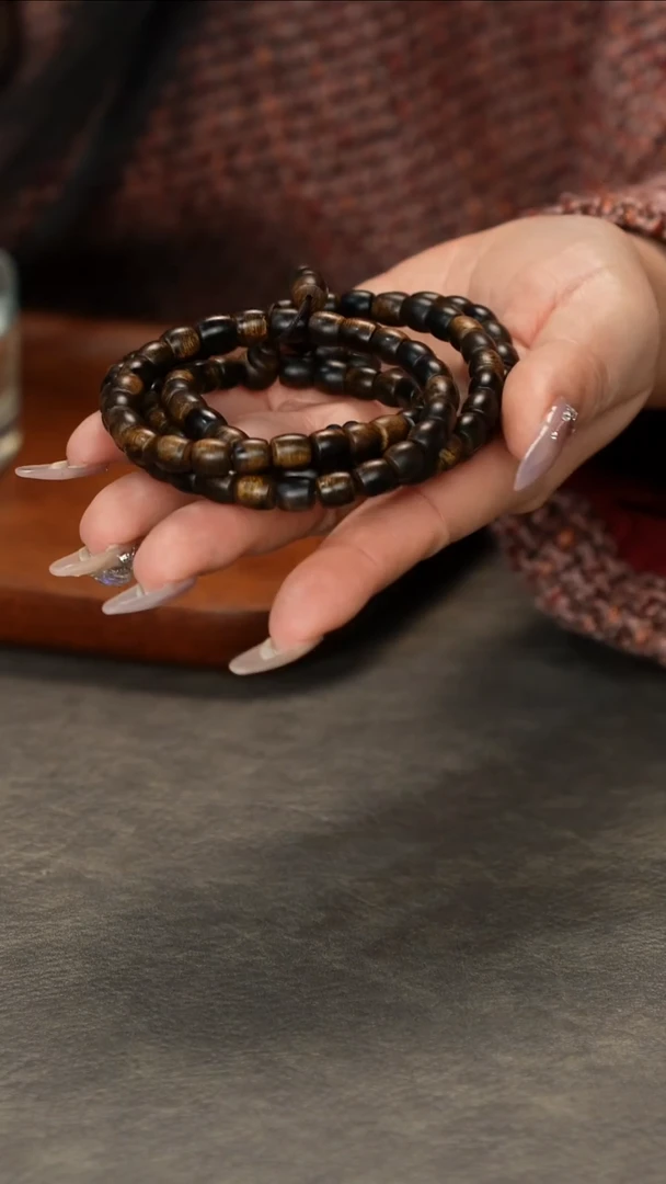 【闪购商品】沉香手串芽庄老白奇樱子瘤疤王0.7*108颗鼓珠