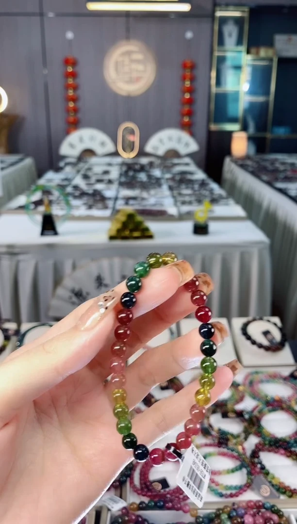 未镶嵌老矿碧玺单圈手串6mm+碧玺dan多样性发货一条