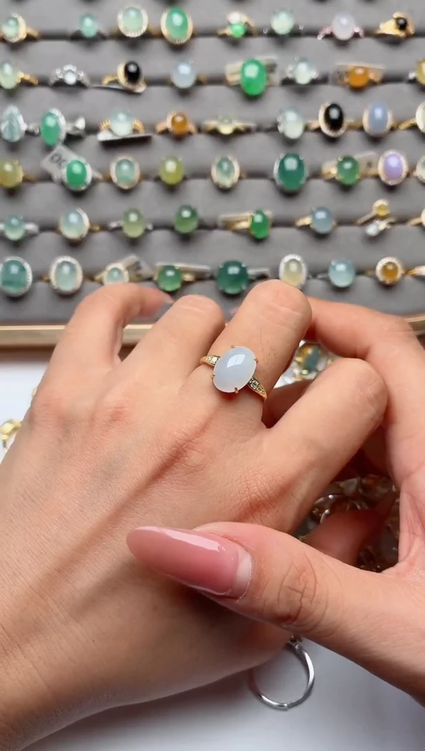 银S925镶嵌戒指翡翠.