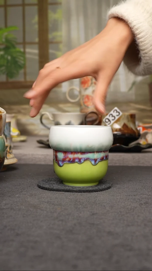 杯子陶937景德镇手工手创杯子 带冰裂纹