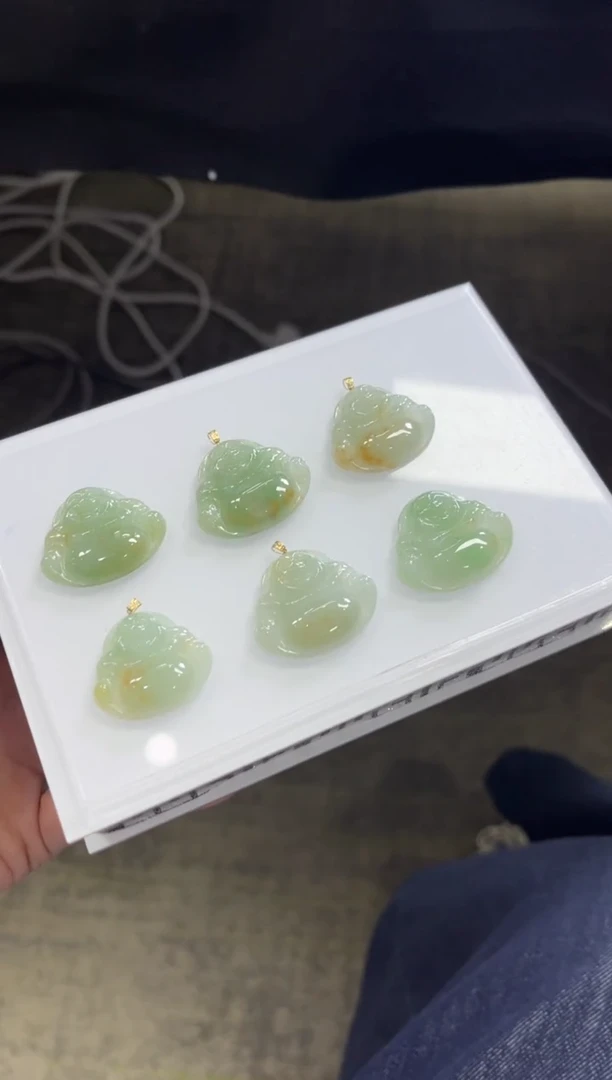 颈饰18K金镶嵌翡翠T68/多样性发一件/配绳子