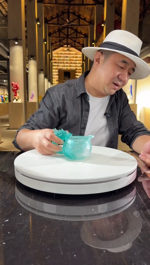 摆件传****师定制紫色祥龙公道杯