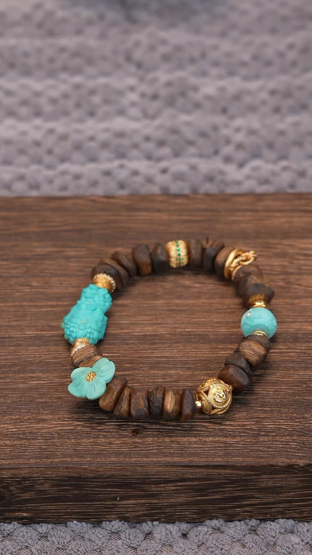 银S925镀金镶嵌绿松石手链11111