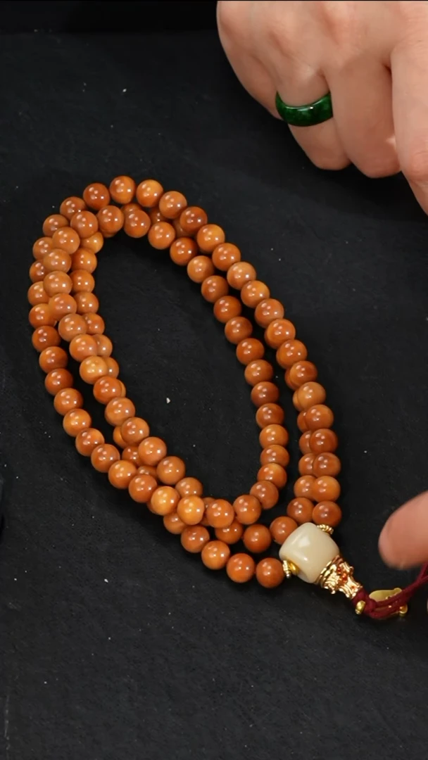 手串龙脊菩提玉化老料正圆光珠长串8mm