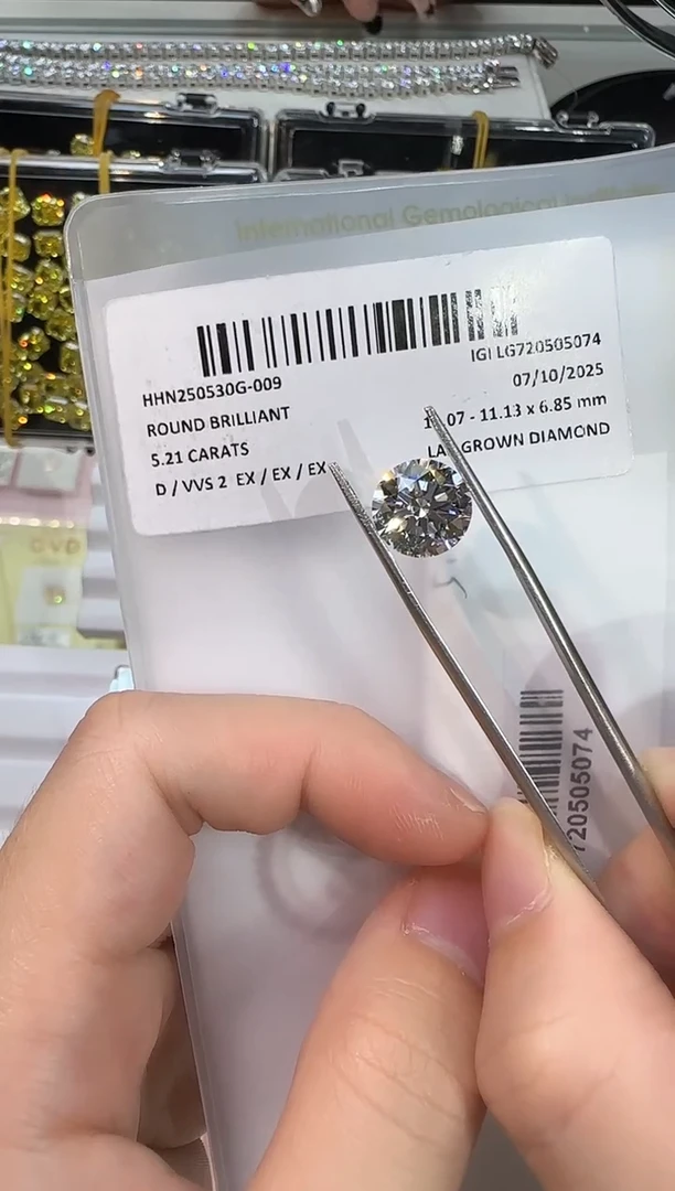 裸石实验室培育钻石@ 5.21ct 先鉴赏，再定制！