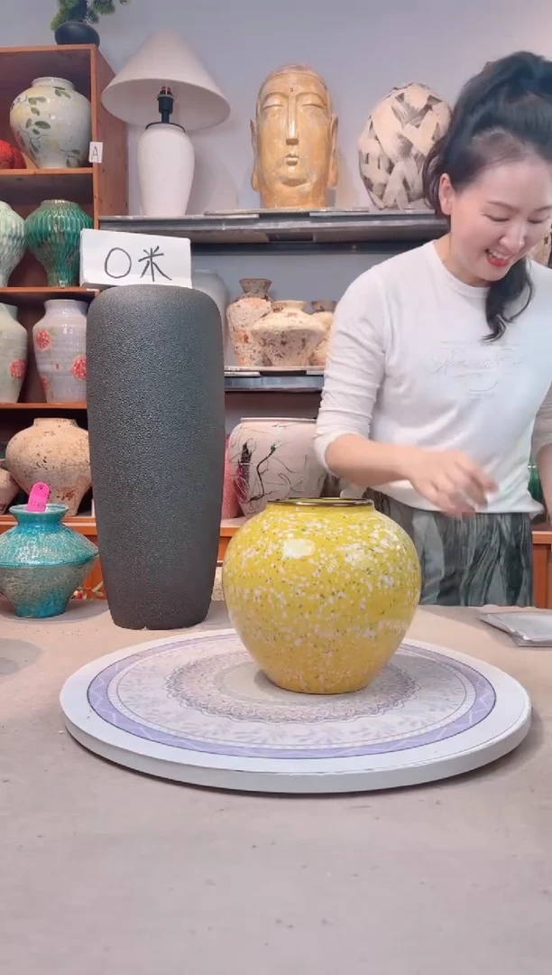 瓶陶瓷花瓶  微瑕 无花  油菜花 小号