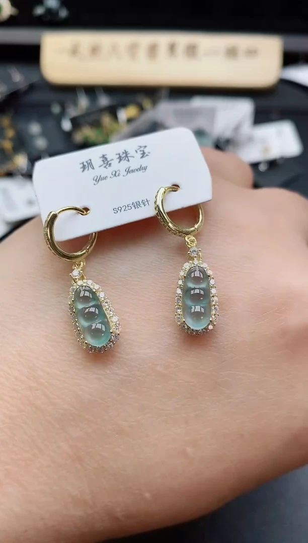 银S925镶嵌戒指翡翠1