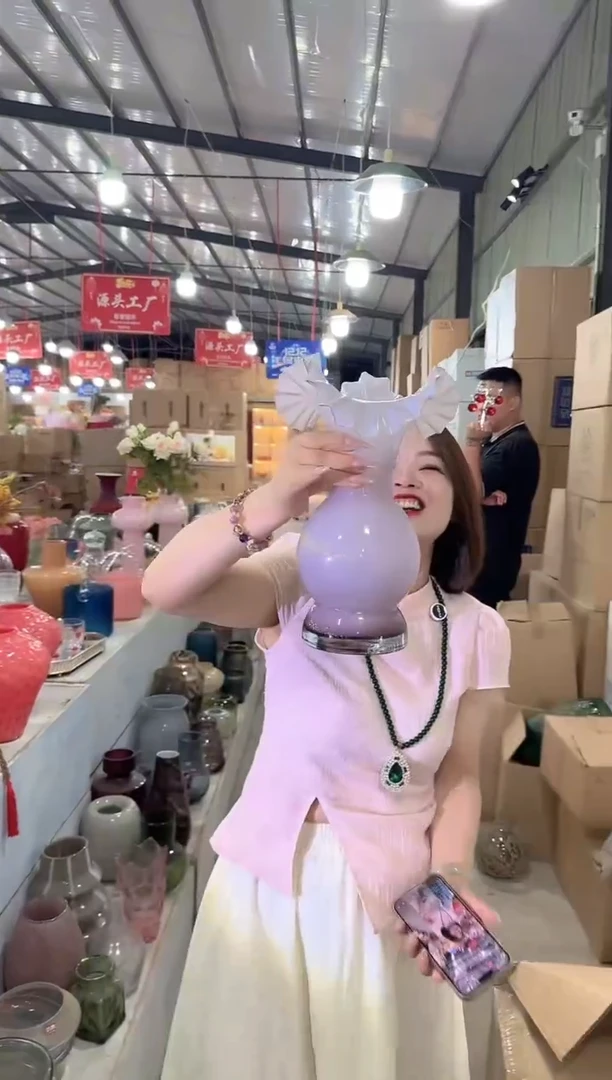 琉璃清奇花瓶花器A-早4