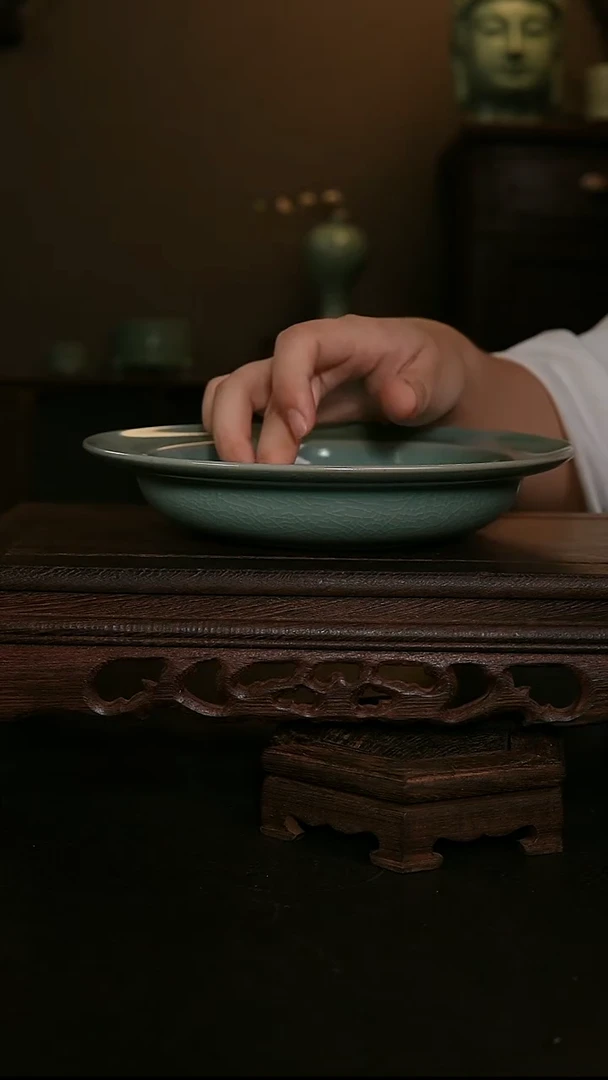 摆件仿古手工折沿盘