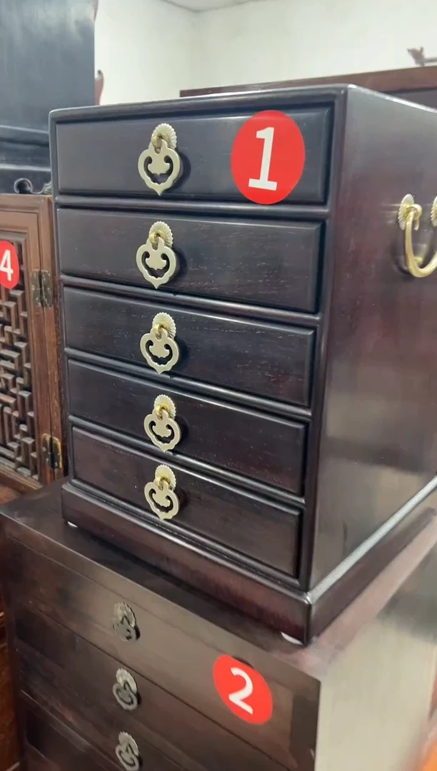 1紫檀木五抽柜11