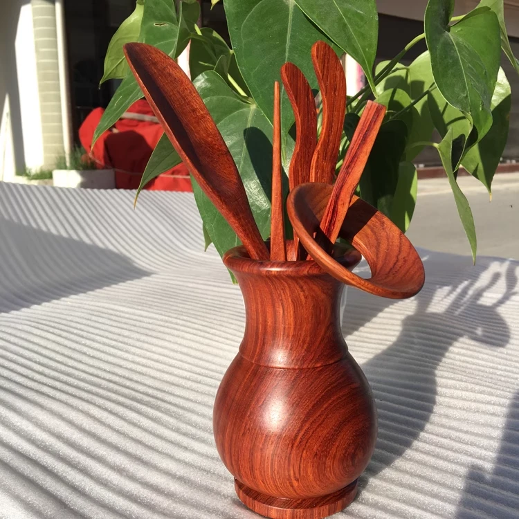 缅甸花梨木茶道六君子套装泡茶工具茶夹茶针茶勺茶具配件