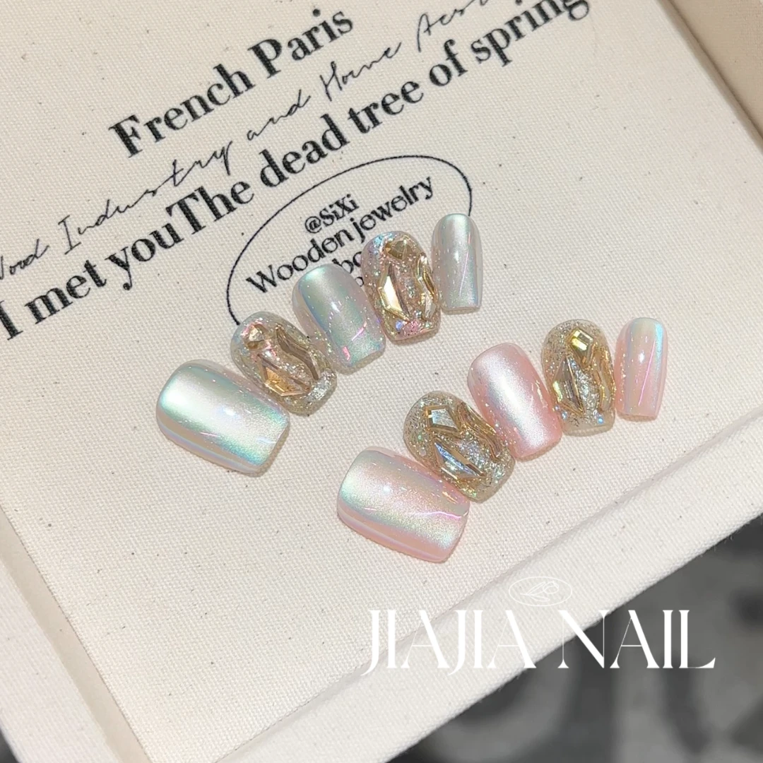 【幻梦】新款高品质纯手工穿戴甲美甲贴穿戴式光疗甲冰透渐变流显白