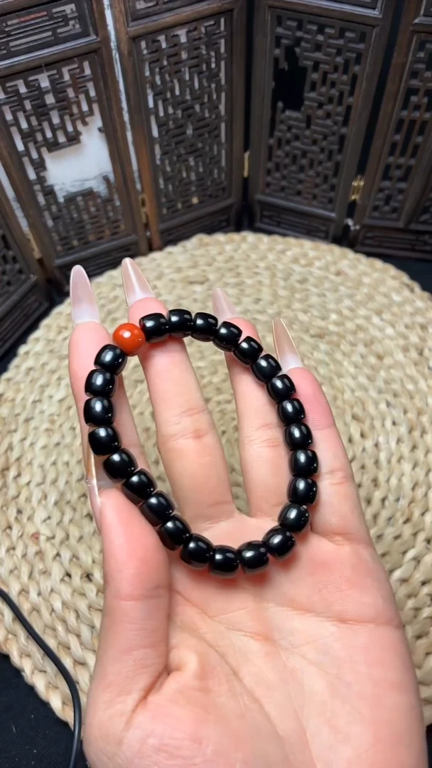 未镶嵌手串玛瑙/玉髓保山黑玛瑙直切手串8mm
