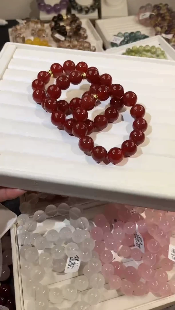 未镶嵌手链水晶多样性发一红玛瑙16mm