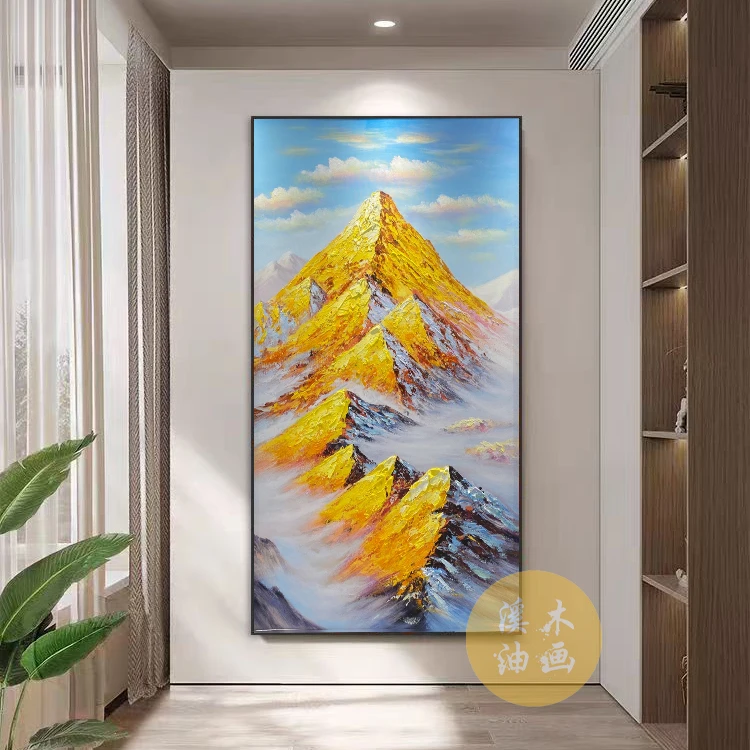 金山|手工油画玄关装饰画客厅挂画走廊尽头挂画油画客厅肌理画